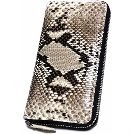 Belkut 1070963-F-523a Diamond Python, Genuine Leather, Snake Skin, Long Wallet, Men's, Women's, L-Shaped Zipper, Coin Pocket, Long Wallet, Round Zipper, Leather, Large Capacity, Multi-Functional