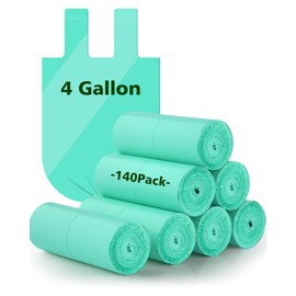 AYOTEE Biodegradable 4 Gallon Compostable Trash Bags, 140 Count, Unscented, 15-23 Liter Capacity, 4-6 Gallon Trash Bags, Suitable For Small Trash Cans, Liners