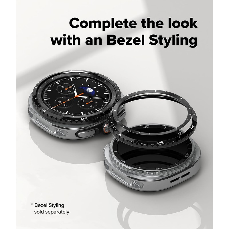 【Ringke】Galaxy Watch 8 Classic 46mm ケース [クラシックな時計デザイン] 傷防止高級ステンレスアクセサリーカバー（インナーベゼルカバー）簡単取り付け ブラック- Inner