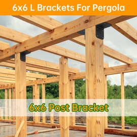 6x6x5 L Brackets Heavy Duty for Pergola, (8pcs) Angle Bracket Metal Corner Brace for Wood,Deck, Shelf, Fence