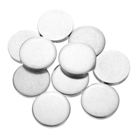 QUARKZMAN Pack of 10 Stainless Steel Disc, 1 3/16 Inch (30 mm) Diameter 0.2 Inch (5 mm) Thick 304 Stainless Steel Flat Round Plate Empty Round Circle Plate for Crafts Metal Embossing and Jewellery