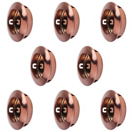 MOROBOR Cabinet Door Handle Round Flush Stainless Steel Sliding Door Handles Recessed Kitchen Cabinet Handles Pocket Door Handles Invisible Door Handle (Bronze) Pack of 8