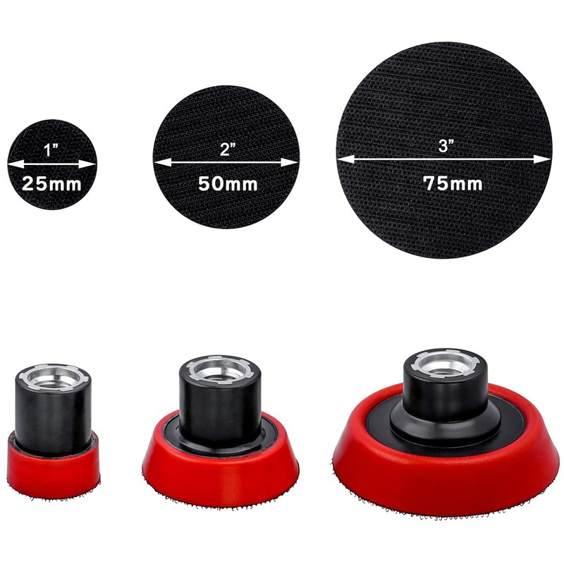 Bestgle 3 Packs M14 Hook and Loop Backing Pads, 1/2/3
