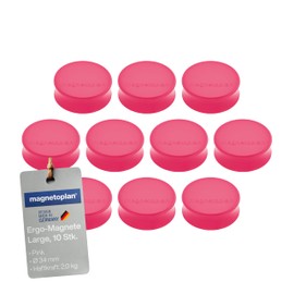 Ergo Large magnets, diameter 34 mm x 12.5 mm, pack of 10 Pink