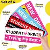 4Pcs Student Driver Magnetic for Car, Funny Magnetic New Driver