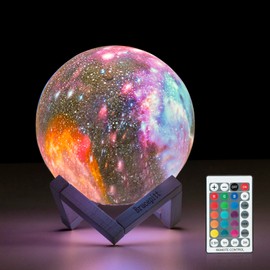 Brucepitt Brucepitt Moon Lamp Galaxy Lamp Upgraded Timing 4.7 Inch 16 Colors 3D Moonlight Galaxy Light,Moon Night Light for Adults,Kids Lamp Moon Gifts for Women Girls Boys Bedroom