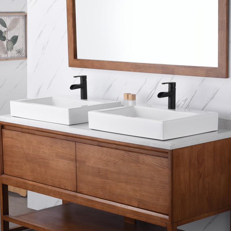 Luxier CS-021 Modern 24 in. Rectangular Bathroom Ceramic Vessel Sink