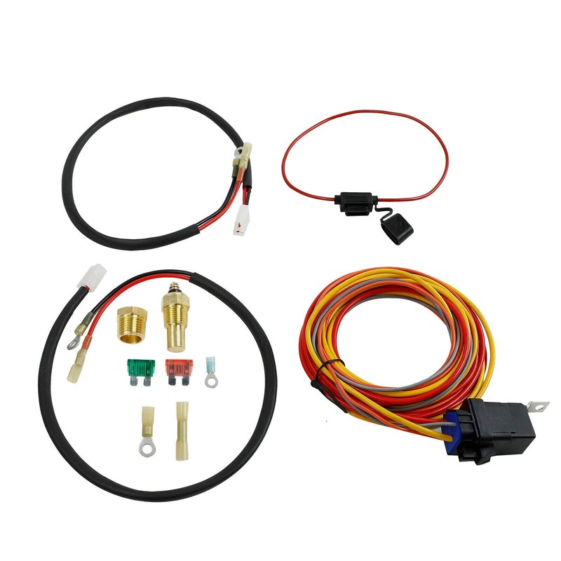 Dual Electric Cooling Fan Wiring Install Kit 185 Degree On