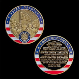 Challenge Coin: Officer Oath First Salute SPECIFY BRANCH $12.95 EACH