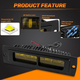 DERI 7 Inch Flush Mount LED Pods, 2PCS Yellow Amber 4000K Flush Mount Bumper Fog Lights With Cutoff Line, 6000LM Waterproof LED Driving Fog Light Bar Spot For Truck Pickup SUV Car 4x4 ATV UTV