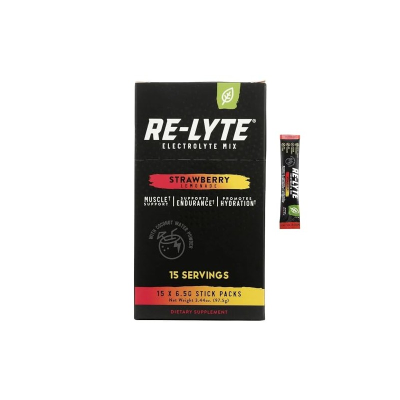 RELYTE Re-Lyte Electrolyte Drink Mix Strawberry Lemonade 15 Servings Packets