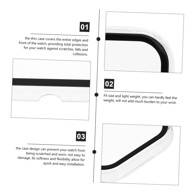 OSALADI 5pcs Mini Compatible Replaceable Watch Case Tempered Protector Lightweight