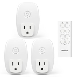 TiFFCOFiO Indoor Remote Control Outlet Plug, Wireless Light Switches, 100ft Range Remote Control, 15A/1875W, ETL Listed