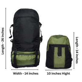 Sterling Sports Extra Large Hiking Camping 80L+20L Detachable Extra Storage Backpack - Perfect Rucksack for School, Hiking or Camping Accessories Travel Gifts For Men & Women (100L, Green)
