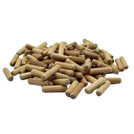 500 Pack 1/4" x1" Wooden Dowel Pins Wood Kiln Dried Fluted and Beveled, Made of Hardwood