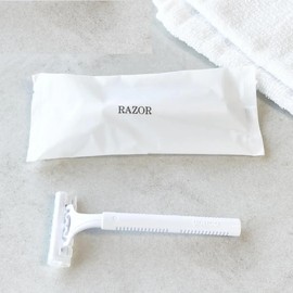 Razor Disposable Commercial Razors (RA Double Blades) 100 Pcs Amenity White T-Shape Shaver Razor Razor 2 Blades (100)
