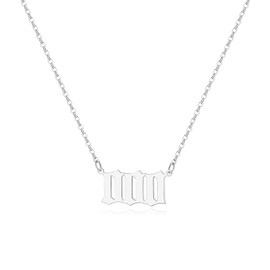 Tavuala Angel Number Necklace For Women, 18K Gold Plated 000 111 222 333 444 555 666 777 888 999 Necklace Numerology Jewelry(Silver,000)