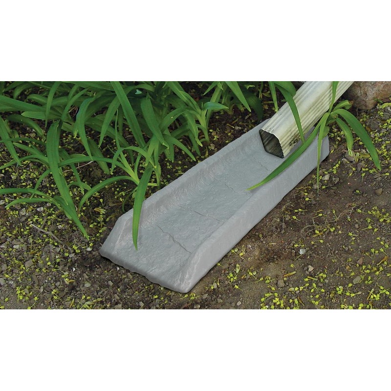 24" Decorative Downspout Rain Splash Block with Natural Stone Texture,