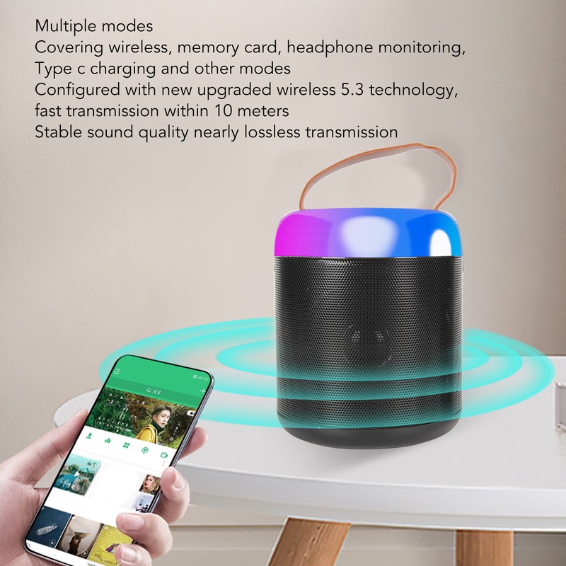RGB Speaker 16 Light Beads Lightweight Compact Portable Bluetooth Speaker