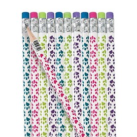 Fun Express Paw Print Pencils - Educational And Learning Activities For Kids - VBS Vacation Bible School Supplies/Decor - 24 Pieces