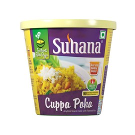 Suhana Cuppa Poha Ready to Eat Instant Breakfast/Ready Meal- Pack of 6