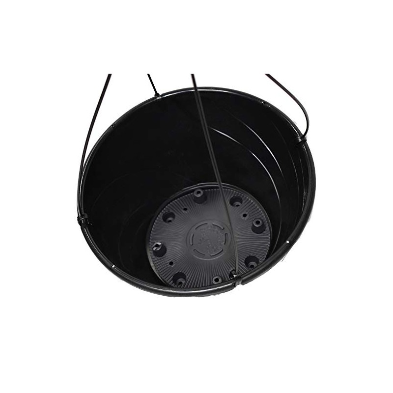12" Diameter Black Plastic Deco Swirl Hanging Basket by Landmark