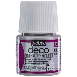 Pebeo 45ml Deco Pearl, Acrylic, Silver, 7 x 4.5 x 4.5 cm