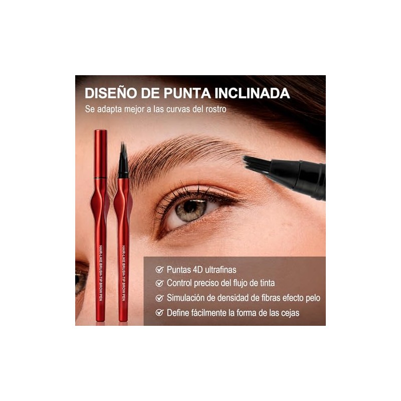 Erinde Lápiz de Cejas 4D Líquido con Efecto Microblading, 02#Light