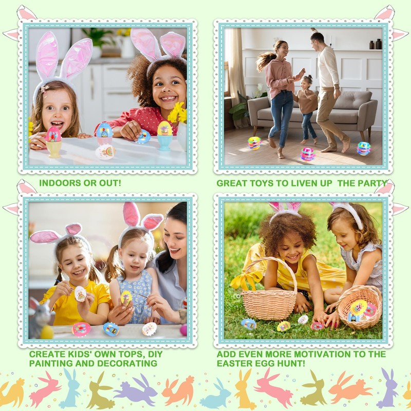 Light Up Easter Eggs Toy Gifts for Kids, 6 Cute