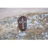 Gray Wolf Collections Leather Silver Cross Ring, Southwestern Design