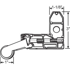 G.A.S Hardware Nylon Wheel Corner Bracket Assembly – Sliding Patio Screen Door Roller | Nylon Roller for Patio Screen Glass Door Repair | Roller Replacement Hardware Repair - Nylon Wheel