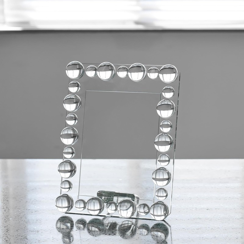 Marvala Clear Bubble Crystal Picture Frames 5x7Inch, Photo Frame with