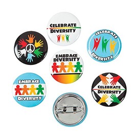 Diversity Mini Buttons - 48 Pieces - Educational and Learning Activities for Kids