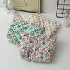 Quilted Makeup Bag, Cute Floral Cosmetic Bag for Women, Cotton