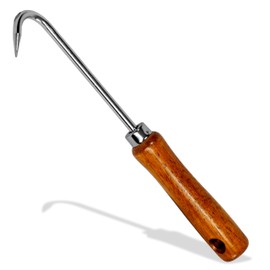 Root Hook Japanese Garden Tool for Loosing Soil, Heavy Duty Japanese Steel, Root Pick Tool for Repotting Bonsai and Transplanting Flower, Made in Japan, Silver