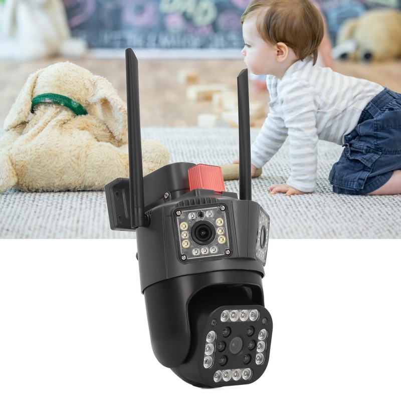 Outdoor 3 Lens Security Camera IP66 Waterproof 2 Way Talk