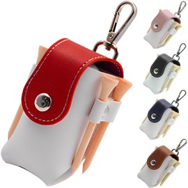 fogman Golf Ball Case for Men Women Fashion Cute Color Lightweight PU Leather (Red)