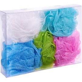 BRUBAKER Cosmetics - Premium Bath & Shower Sponge - Exfoliating Body Pouf - with String for Hanging - 5 Pack - Mixed Colors