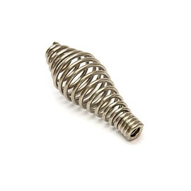 Spring Stove Handle, Brushed Nickel Finish, tapered at one end. Max Diameter: 1-1/2", Length: 4-1/4", Fits 3/8" rod. For use with BBQ Grills, Smokers, Furnaces, Coal/ Wood/ Pellet Stoves, Boilers.