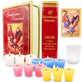 12 Pack Devotional Candles in a Prayer Box - Las 12 Velas de la Divina providencia catolica - velas para posadas - velas para pedir Posada - Procession Candles - Religious Candles - Cirios catolicos