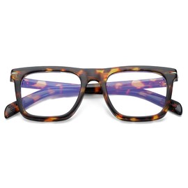 Gleyemor Blue Light Glasses for Men Women Trendy Square Frame Blue Light Blocking Lens Computer Glasses (Tortoise)