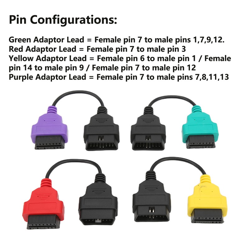 4pcs OBD2 Scanner Cable Adapter Diagnostic Connector Car Scan Tool