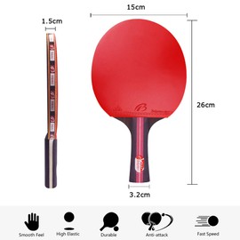 Tischtennis Set, Tencoz 4 Tischtennisschläger Set mit Tischtennisbälle, Profi Ping Pong Set für Indoor & Outdoor Spiele
