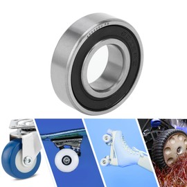 ACROPIX 6002DDU Deep Groove Ball Bearings P0 15x32x9mm Lubricated Bearings Double Rubber Seal Black Silver Tone Scooter Skateboard Wheel