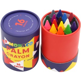 Lebze Jumbo Crayons for Toddlers, 16 Colors Non Toxic Crayons, Easy to Hold Large Crayon for Kids, Safe for Babies and Children Flower Monaco