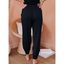 Dokotoo Pantalones deportivos sueltos para mujer 2023 con cordón y cintura elástica y bolsillos, C azul real., M