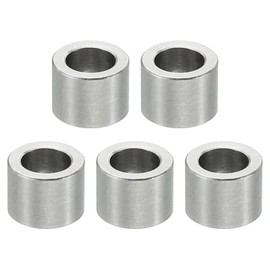 PATIKIL M5 Stainless Steel Spacer 5 Pieces Metal Spacers Stainless Steel 5.1mm ID x 8mm OD x 6mm L Stainless Steel Round for 1/5" or M5 Screw Bolt