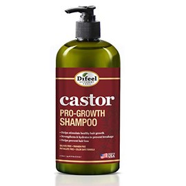 Difeel Champú Castor Pro-Growth 33.8 oz. - Fabricado con aceite de ricino natural para el crecimiento del cabello, champú sin sulfato.