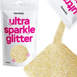 Hemway Ultra Sparkle Glitter Champagne 100g / 0.35oz Multi-Purpose Epoxy Resin Arts & Crafts Cosmetic Safe Body Hair Face Nail Weddings Art Beauty Tumblers Flowers Powder Dust Premium