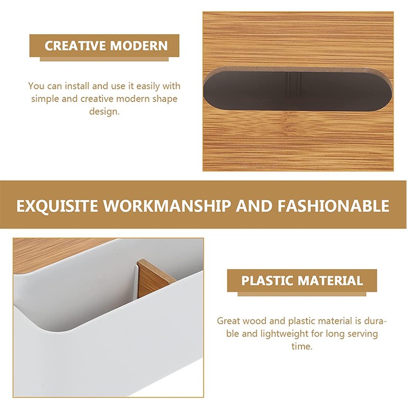 Rectangular Tissue Box Holder, Multifunction Facial Tissue Dispenser for Dining